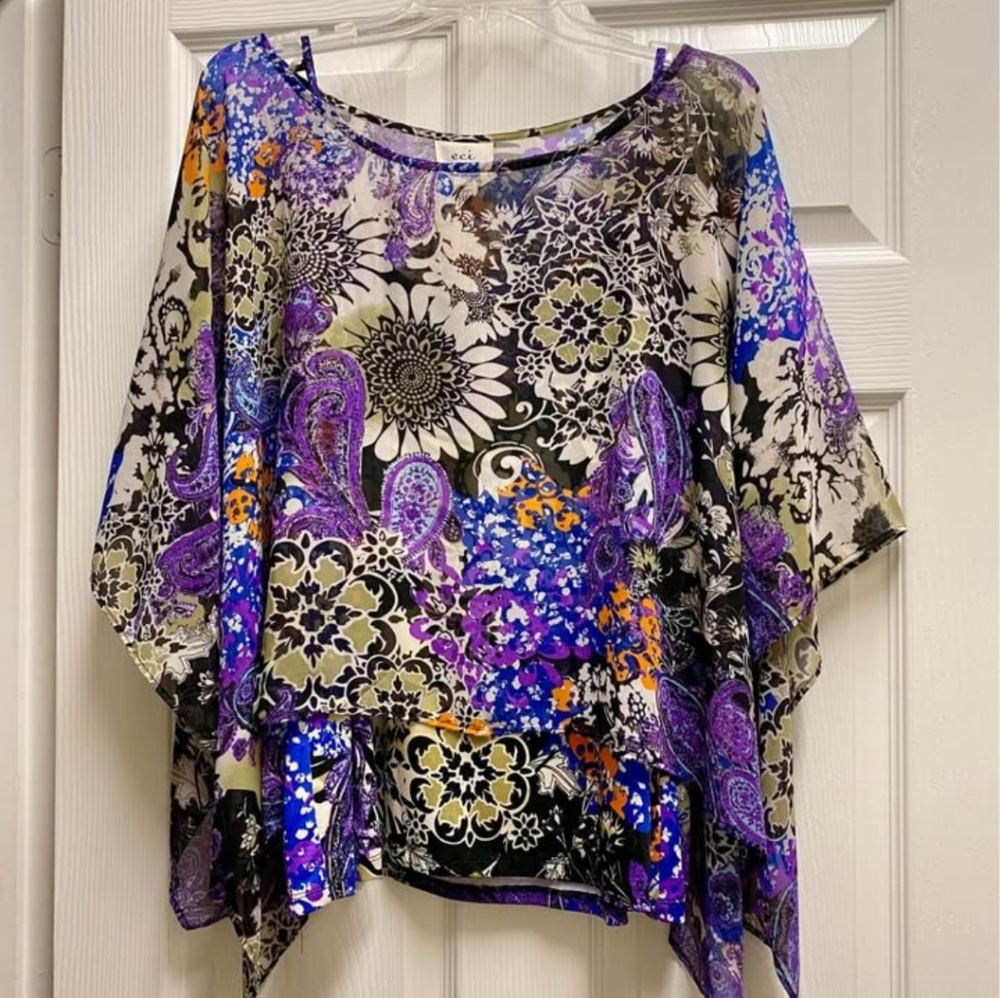 Purple ECI Floral Blouse L